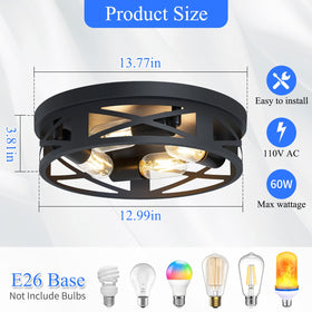 SKEJAO black four-light fixture with modern industrial style.
