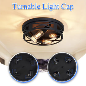 SKEJAO kitchen/farmhouse ceiling light in black complements metal décor.