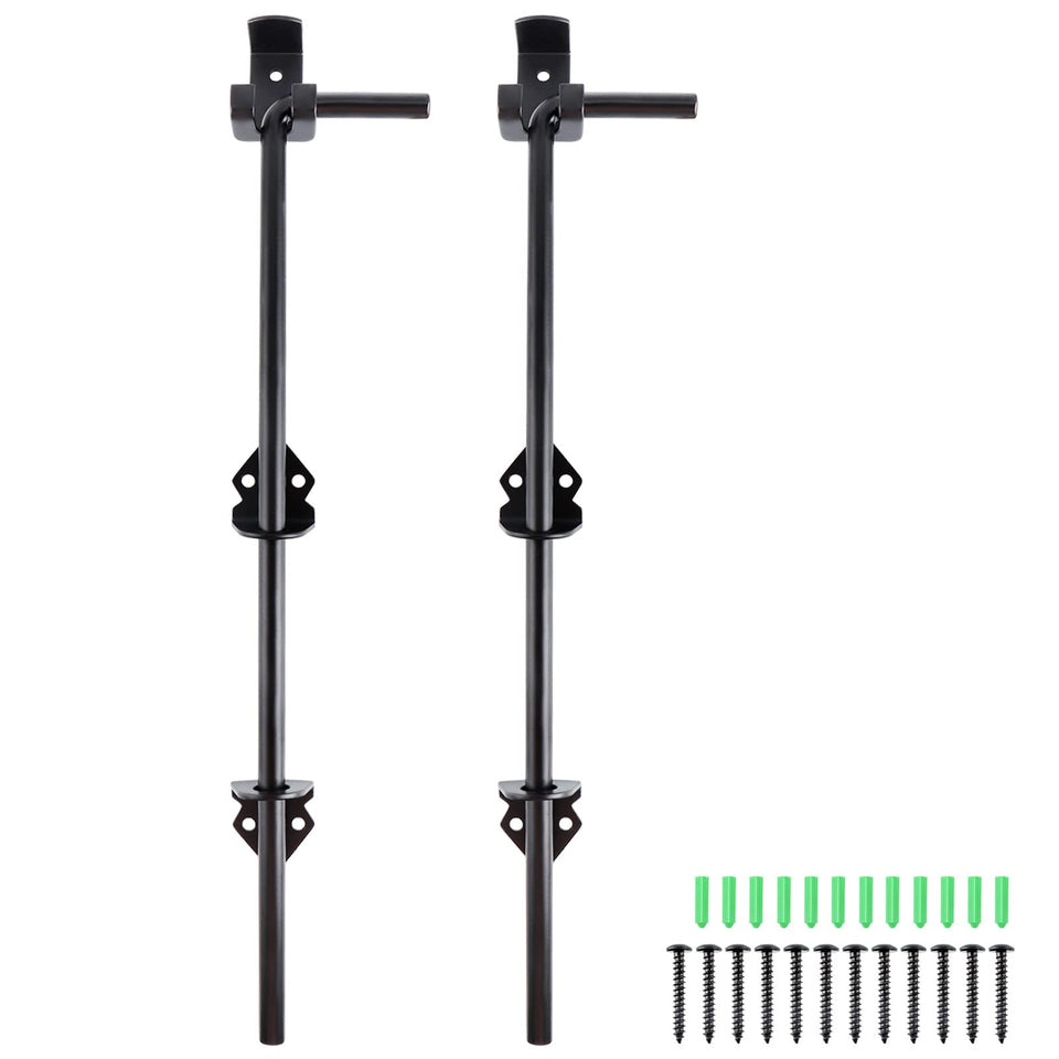 Skelang 2Pcs cane bolt installed on wooden gate for secure closure
