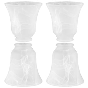 Skelang alabaster bell shade for ceiling fan provides soft ambient lighting