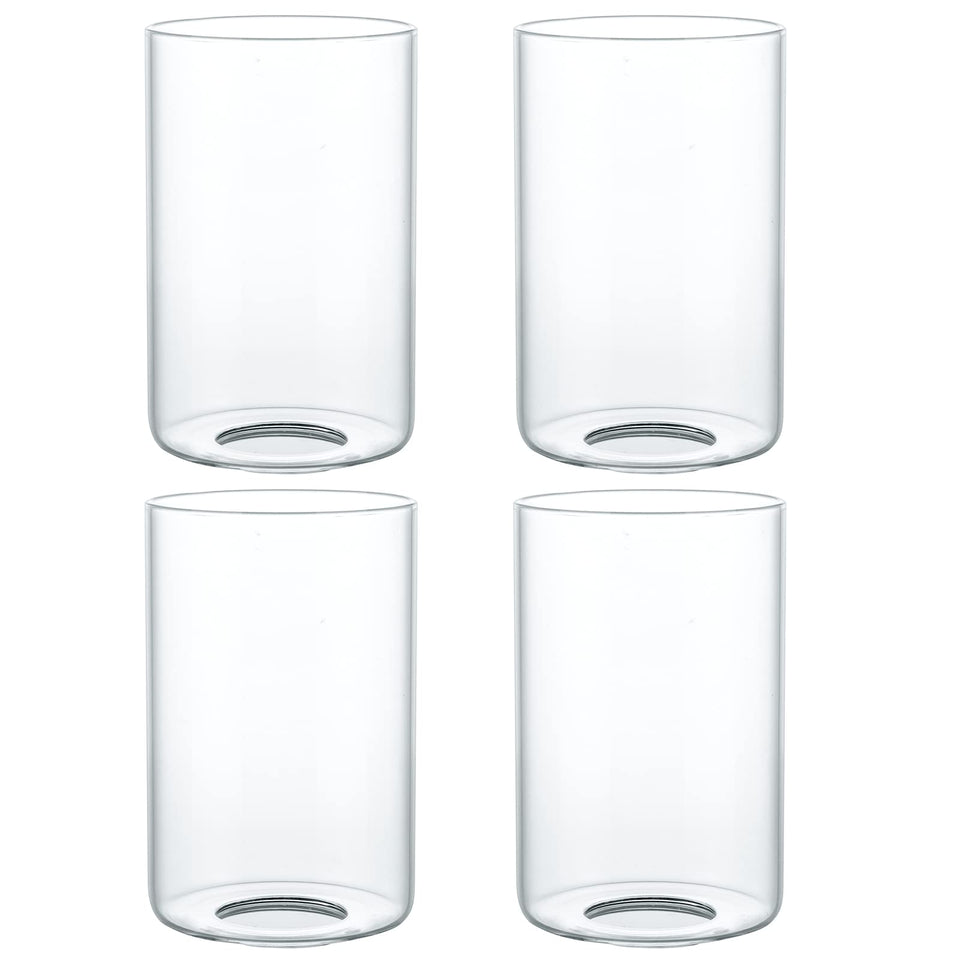 Skelang clear lip-less glass lamp shade with cylindrical design for diffuse light