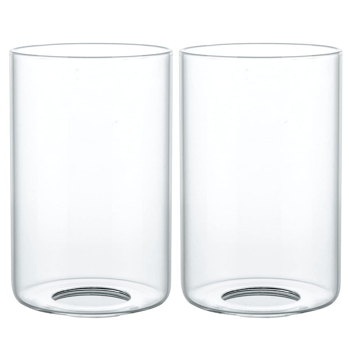 Skelang clear lip-less glass shade, cylindrical design for chandeliers (pack of 2).