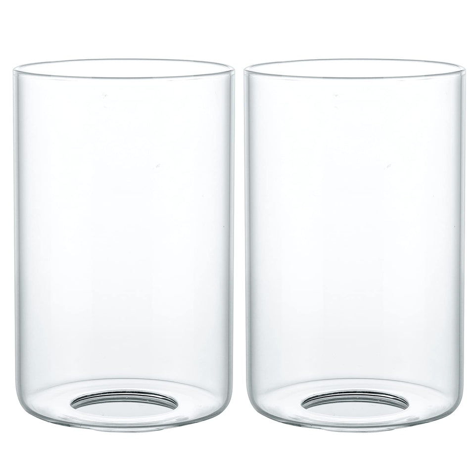Skelang clear lip-less glass shade, cylindrical design for chandeliers (pack of 2).