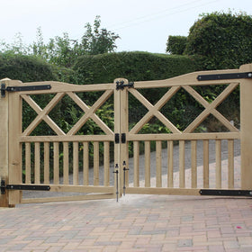 Skelang compatible hardware for wood, metal, and vinyl gates