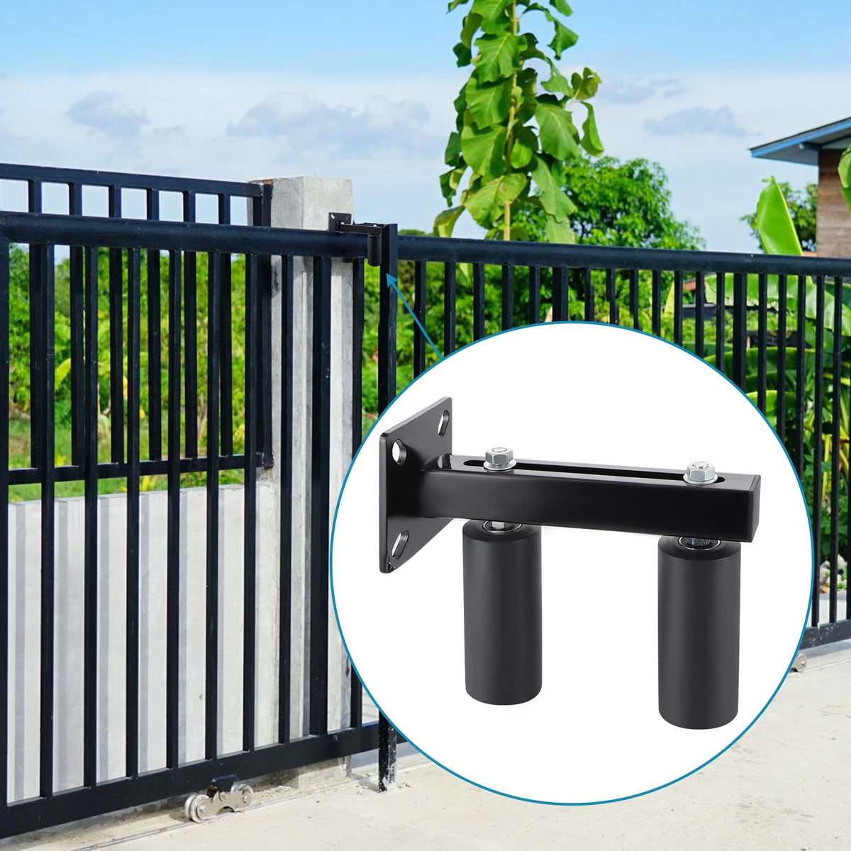 Skelang sealed bearings ensure smooth gate movement without tipping.