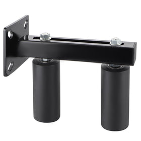 Skelang slide gate guide roller close-up, featuring UHMW nylon for smooth, quiet operation.