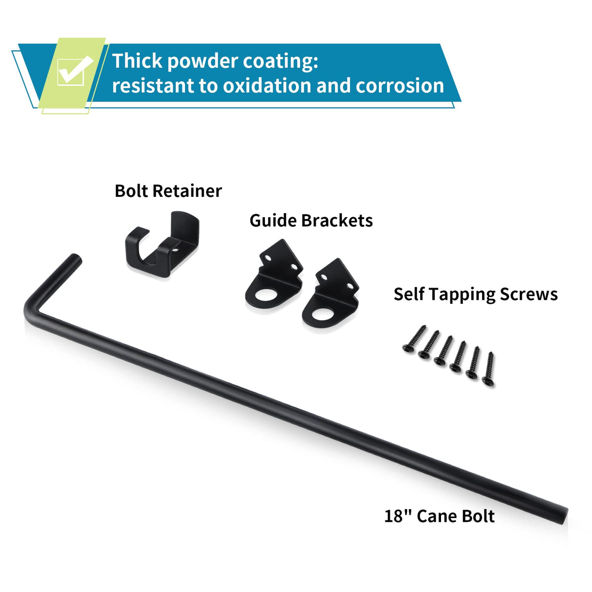 Skelang steel gate drop rod with black powder coating for outdoor durability
