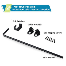 Skelang steel gate drop rod with black powder coating for outdoor durability