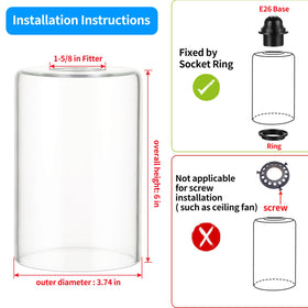 Skelang lip-less shade fits vanity fixtures, installable by tightening the ring.