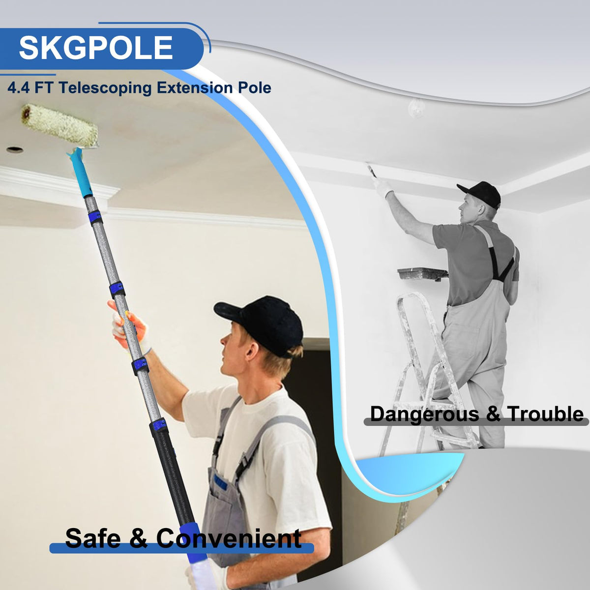 SKGPOLE 4-inch roller holder helps precise corners and trim.