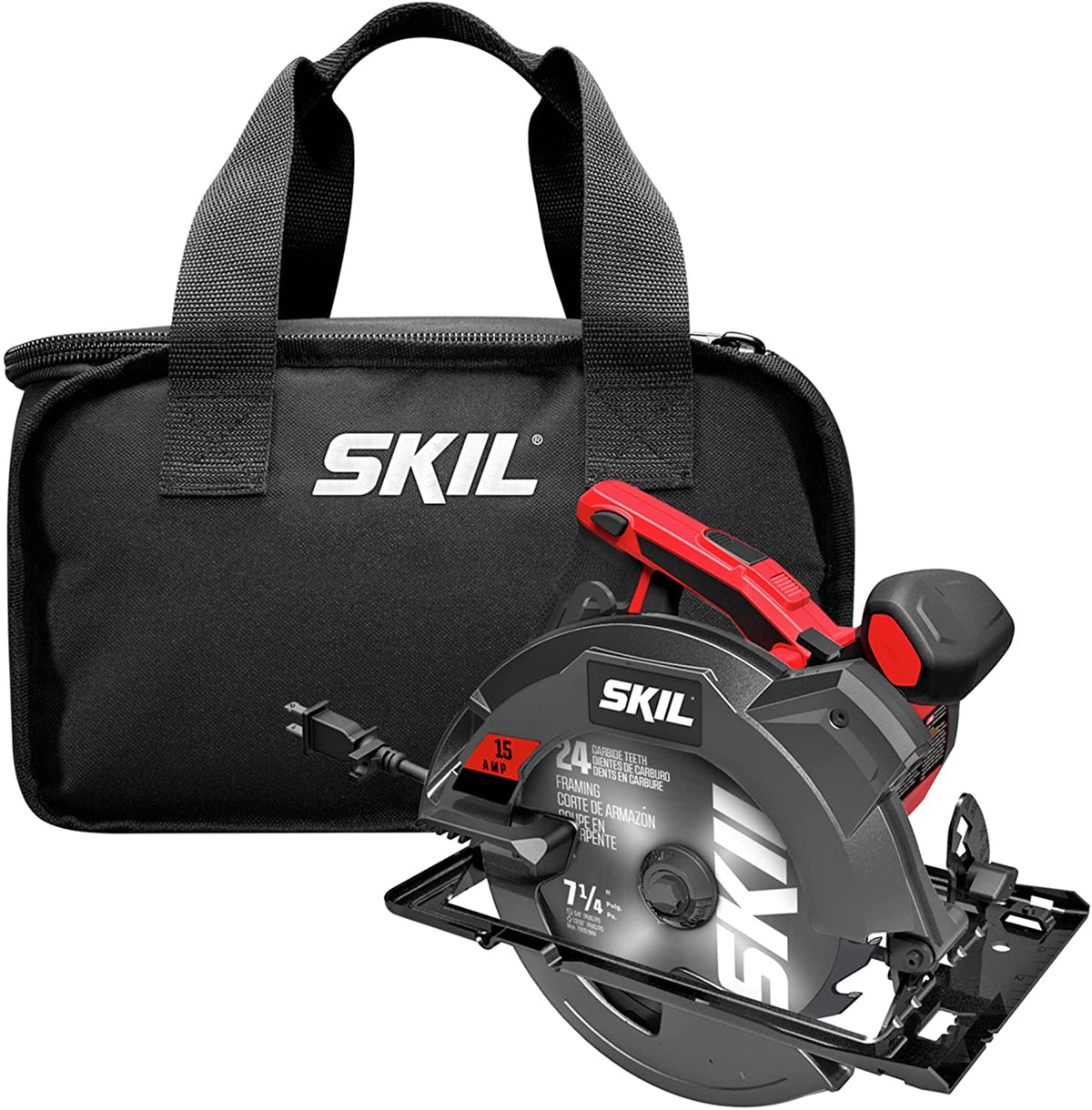 Skil 5280 dust blower keeps line of cut visible during framing