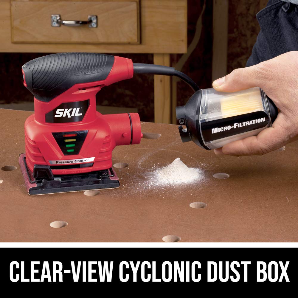 SKIL 7292-02 clear dust canister shows when to empty