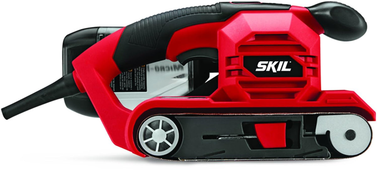 Skil 7510-01 belt sander side view highlighting edge-access for precise work.