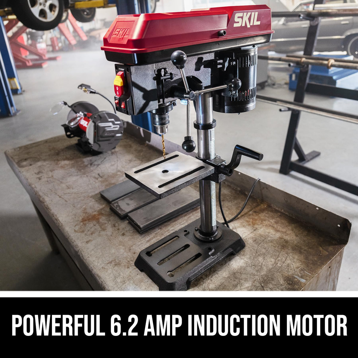 SKIL drill press laser alignment for accurate hole positioning