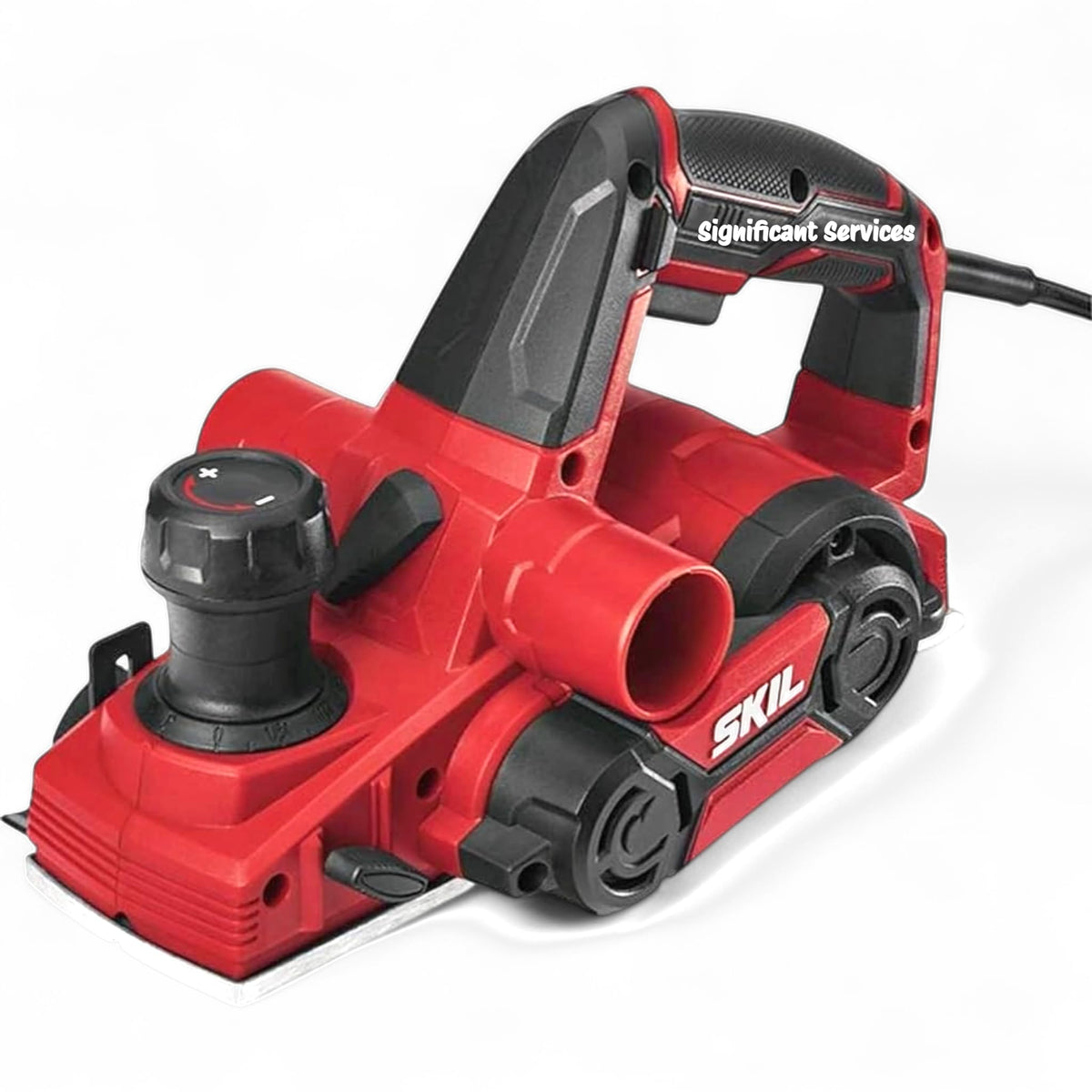 Skil PL201201 front view: planer ready to flatten rough boards with a smooth finish