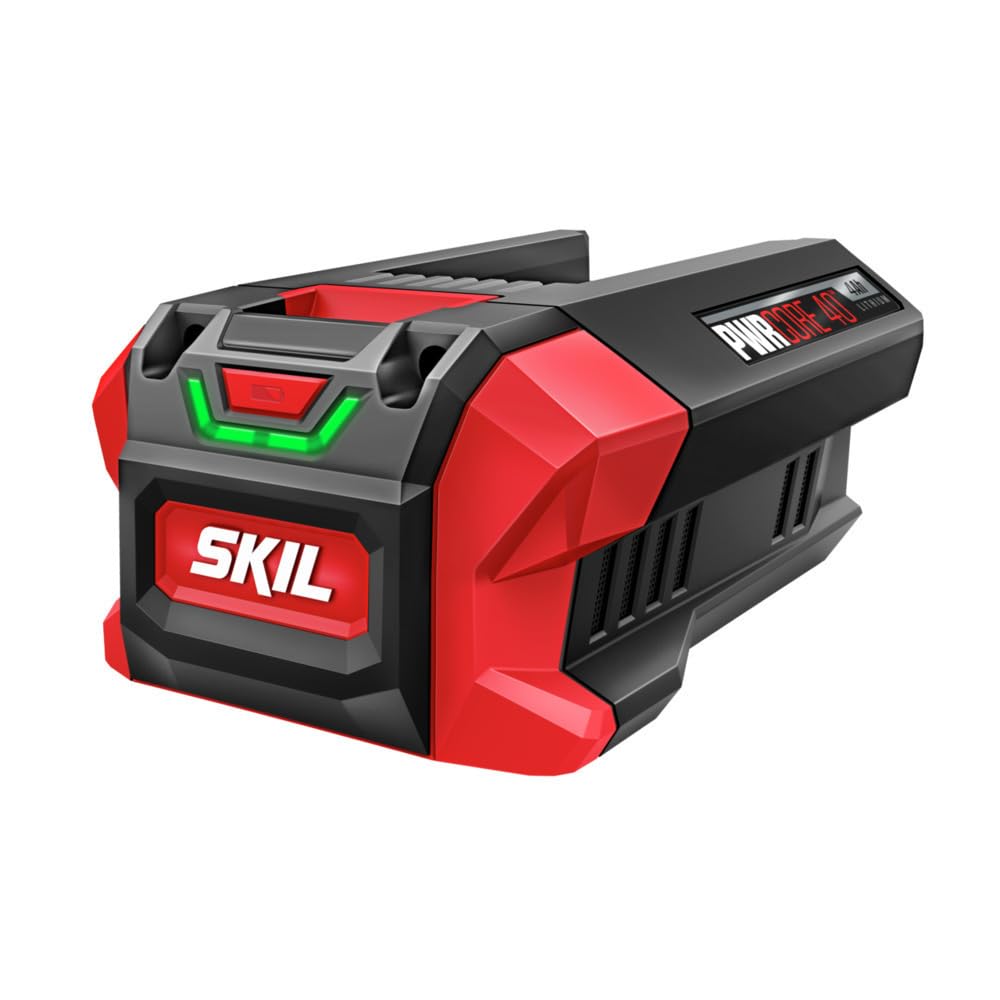 SKIL PWR CORE 40 battery front view powering all SKIL 40V tools.