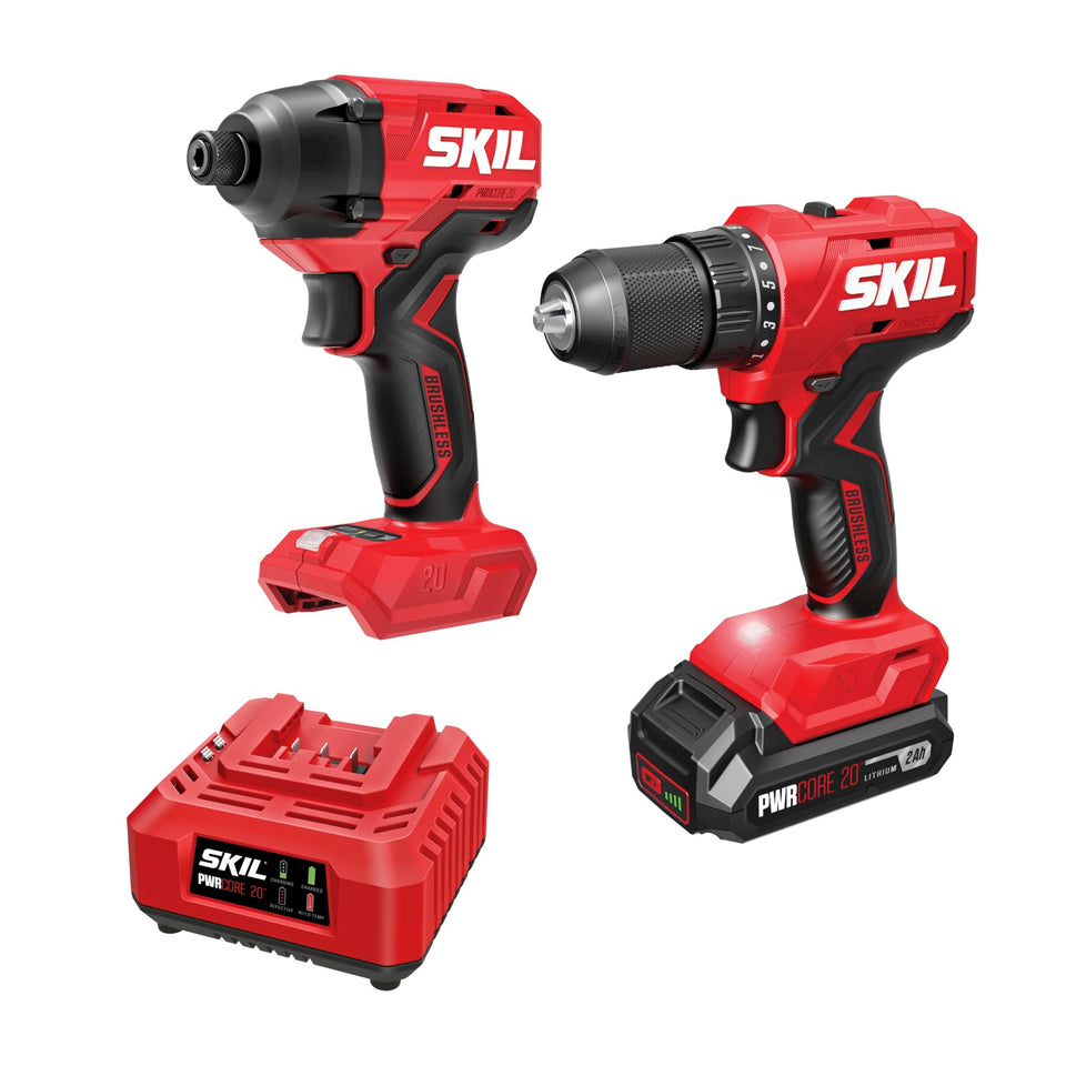 SKIL PWRCORE 20V drill driver product shot highlighting precise torque control