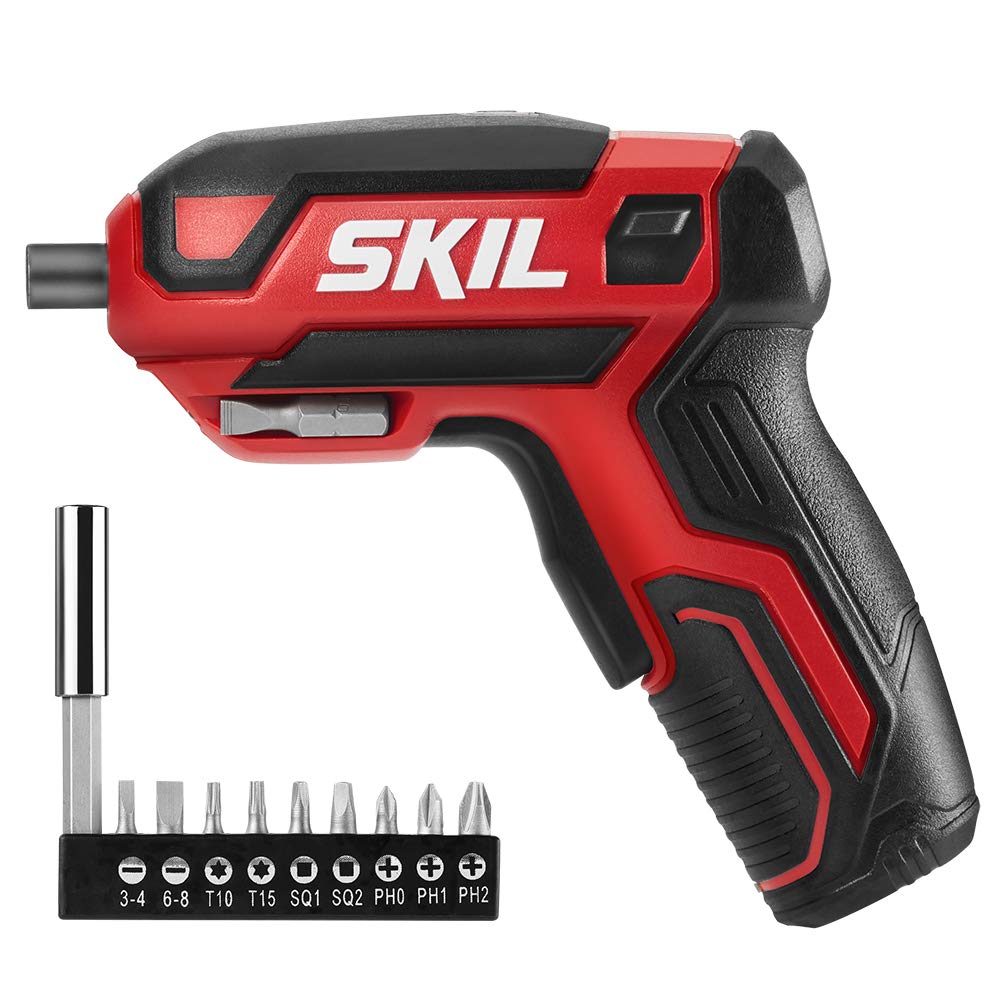 Skil rechargeable 4V screwdriver front view showing compact design for easy handling