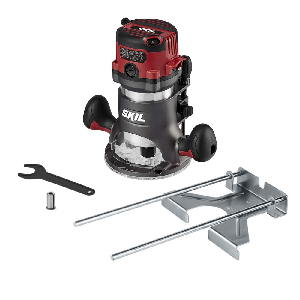 Skil RT1323-00 dual LED base lights improve visibility during routing.