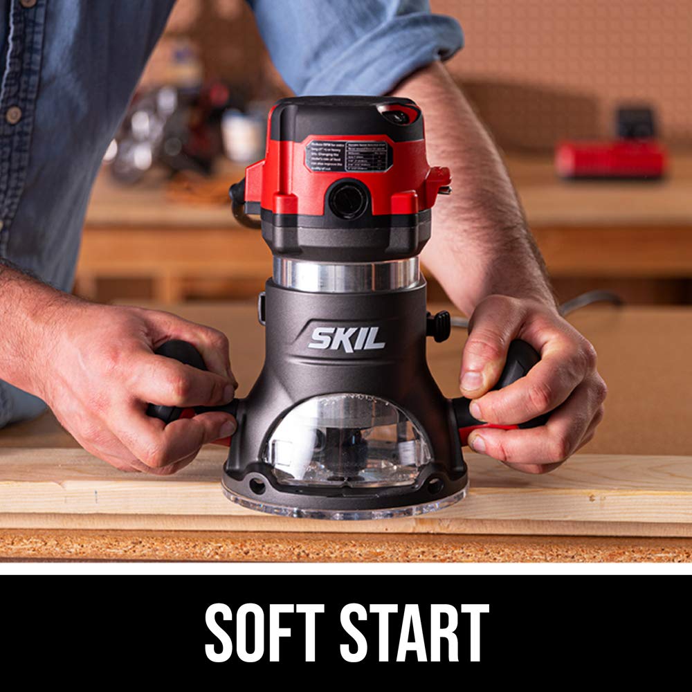Skil RT1323-00 ergonomic handles reduce user fatigue.