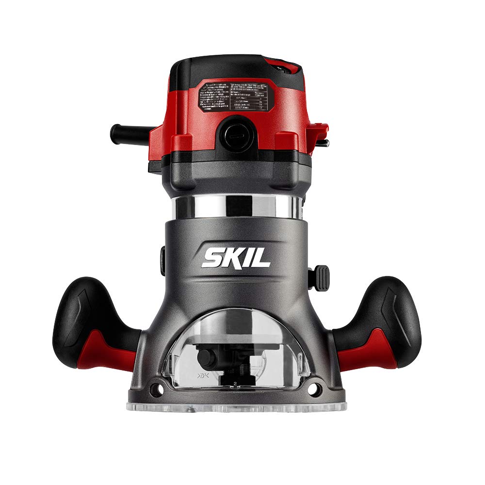 Skil RT1323-00 fixed-base router motor enables steady, precise routing.
