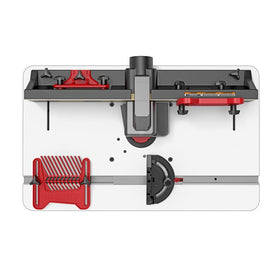 Skil SRT1039 rigid aluminum mounting plate with precise miter slot.