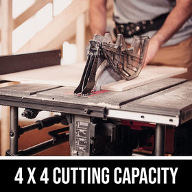 SKIL TS6307-00 four-by-four cutting capacity handles large stock at 90 degrees