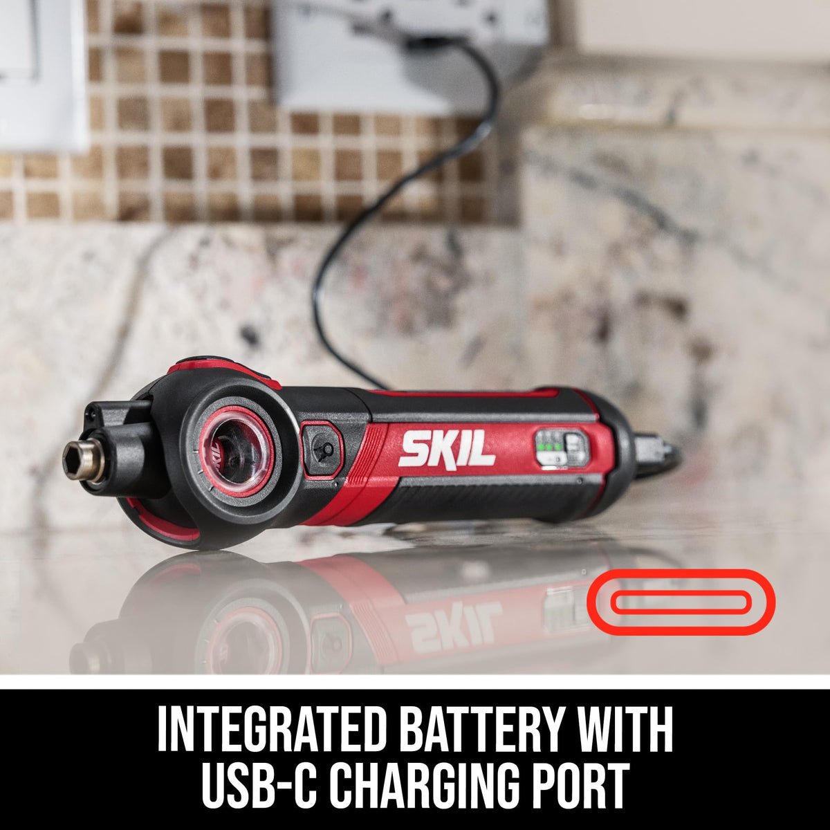 SKIL Twist 2.0 LED light brightens dim workspaces.
