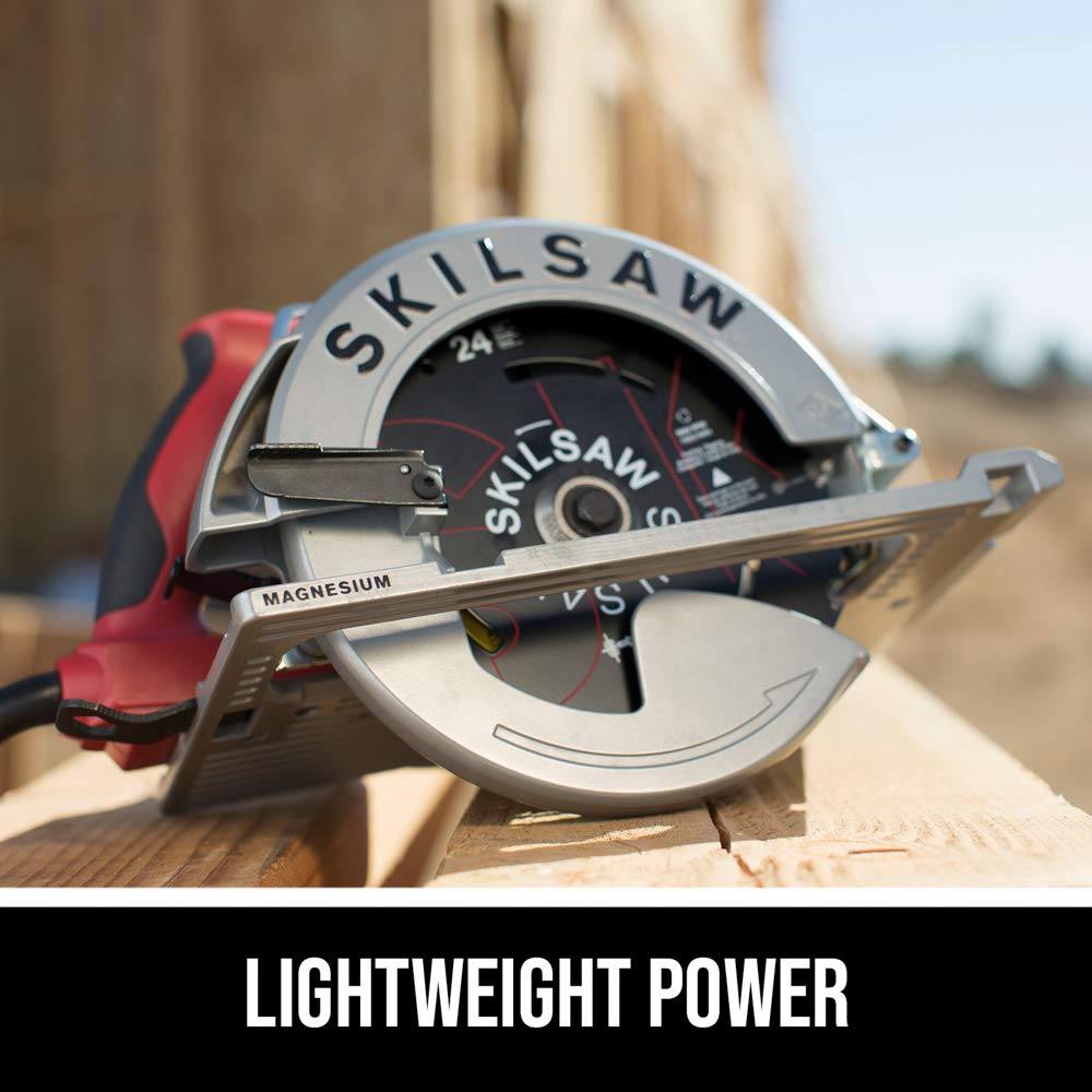 Skilsaw SPT67WL-01 56-degree bevel focus enables precise angled cuts.
