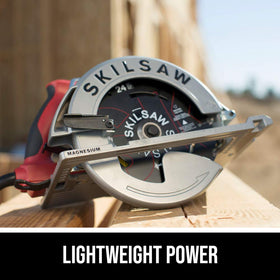 Skilsaw SPT67WL-01 56-degree bevel focus enables precise angled cuts.