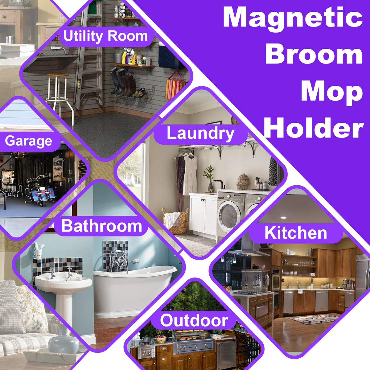 SKNOOY clutter-free storage solution for kitchen, laundry, and garage spaces.