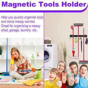SKNOOY magnetic tool organizer with rubber roller clips secures wet tools.