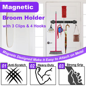 SKNOOY non-slip mop slot uses spring-loaded grip to prevent slipping.