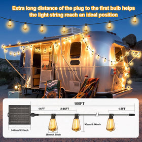 Skoiuc long 100ft strand lighting long pergola or fence areas