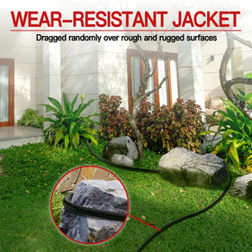 Skrizcable abrasion-resistant extension cord resists wear on rough surfaces.