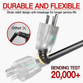 Skrizcable IP65 flame-retardant jacket extension cord withstands rain and snow.