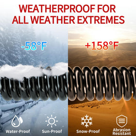 Skrizcable weatherproof extension cord designed for outdoor environments.