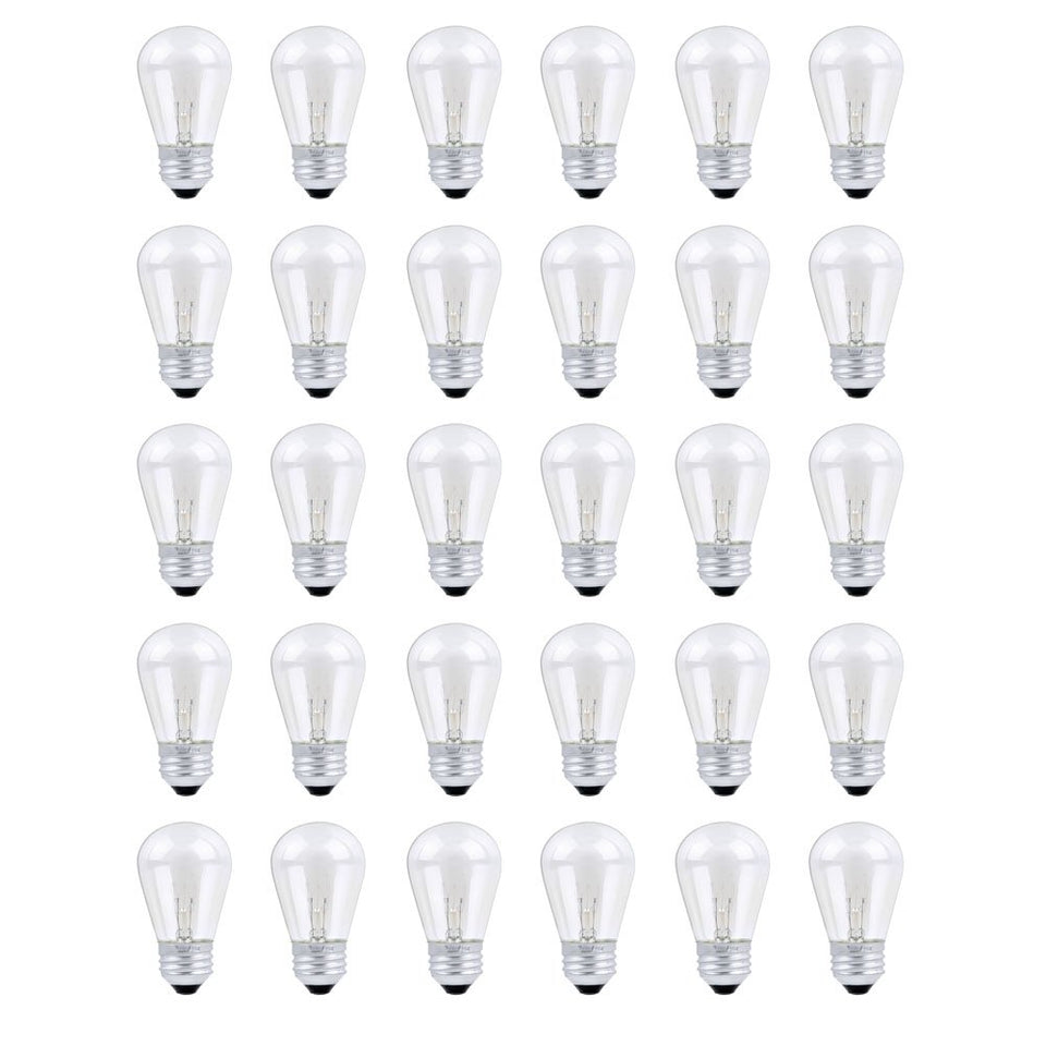 Skullis S14 orange bulbs replacement for outdoor string lights with vibrant glow.