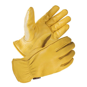 Skydeer SD2210 deerskin gloves palm view highlighting soft texture and grip.