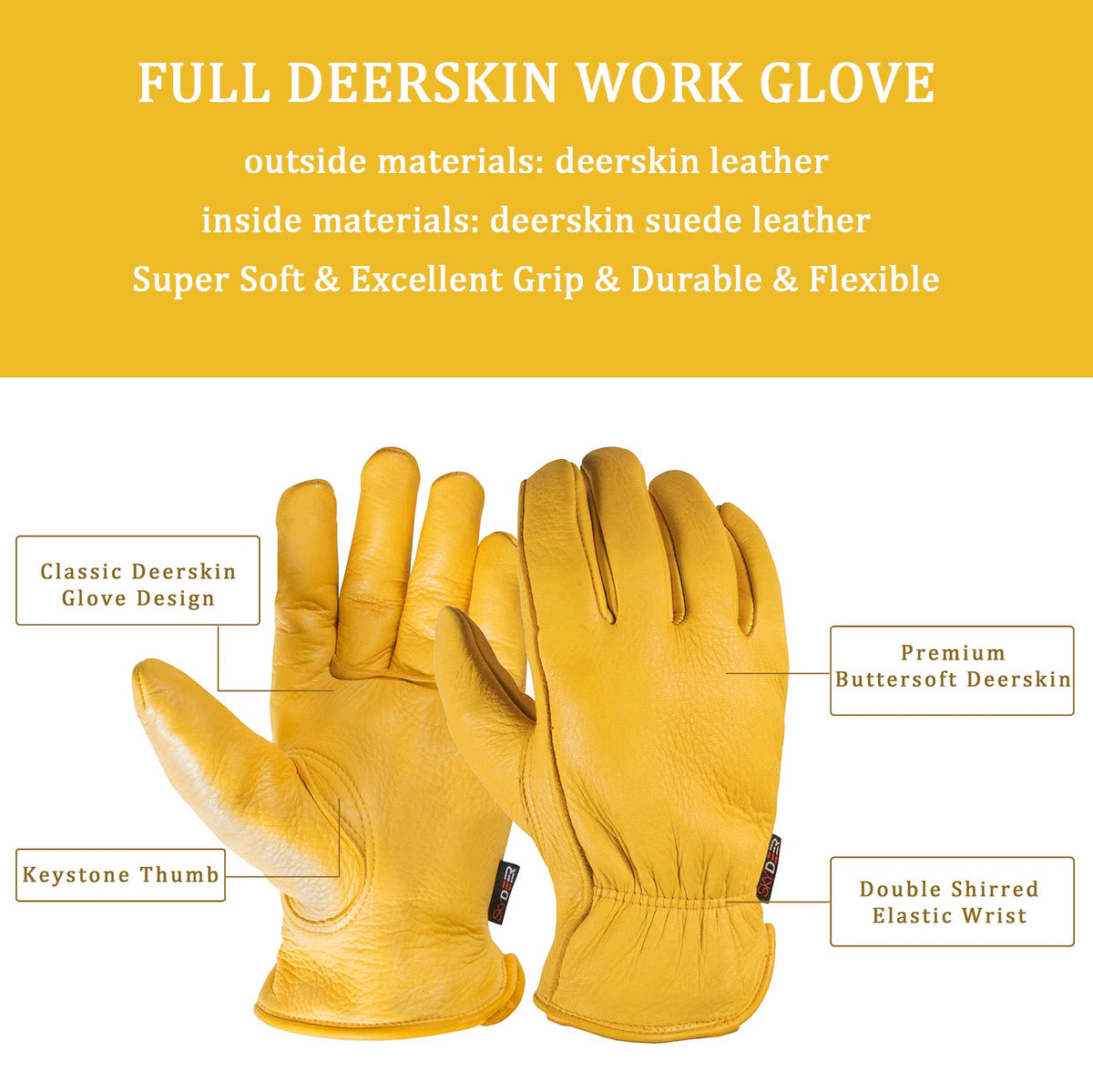 Skydeer SD2210 gloves wrist elastic close-up showing secure, comfortable fit.
