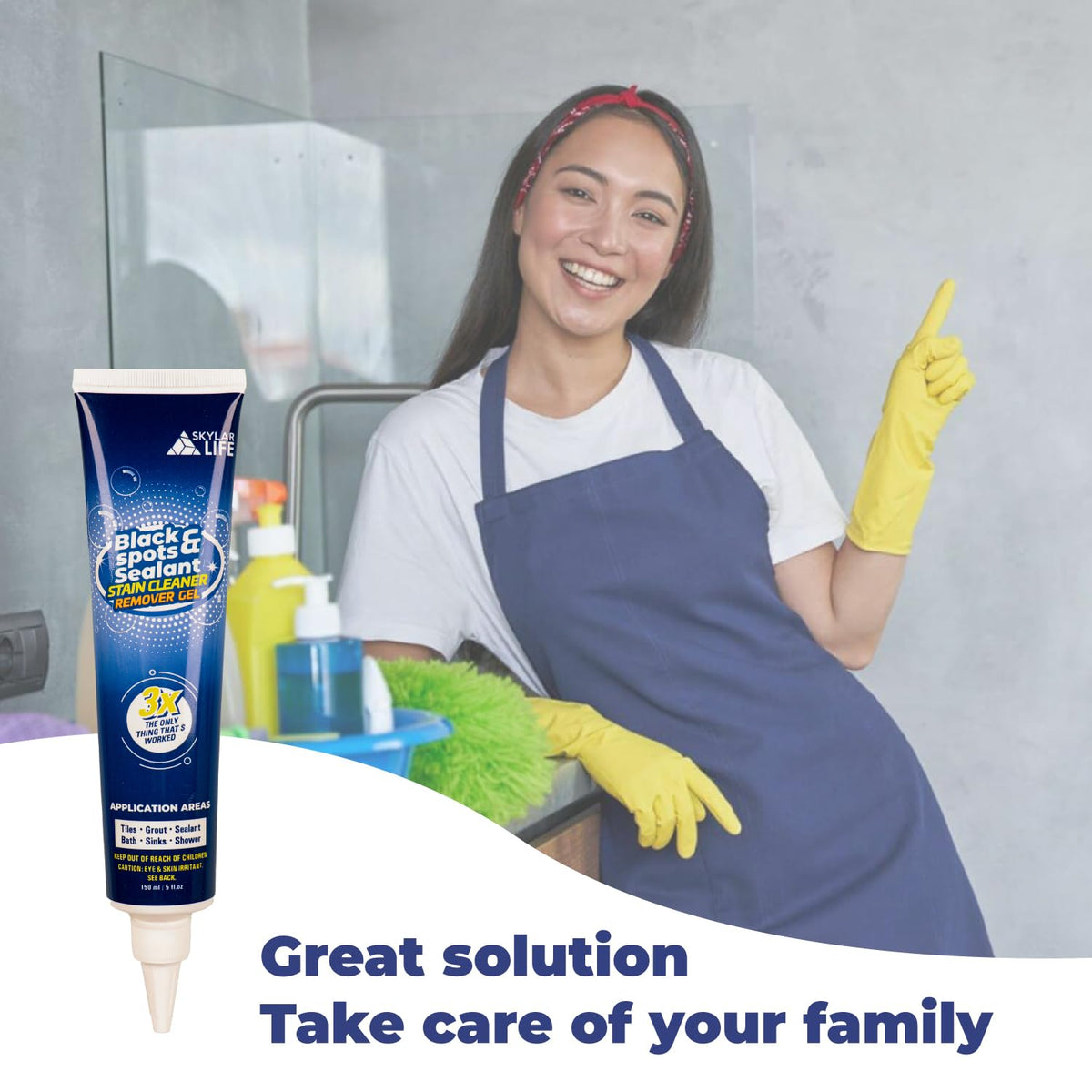 SKYLAR LIFE gel formula application for fast stain removal