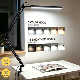 SKYLEO desk lamp with swing arm adapts to your desk setup.