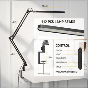 SKYLEO desk lamp emits warm light for comfortable reading.
