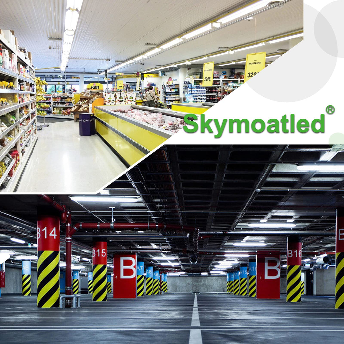 Skymoatled 50000-hour life reduces replacements.