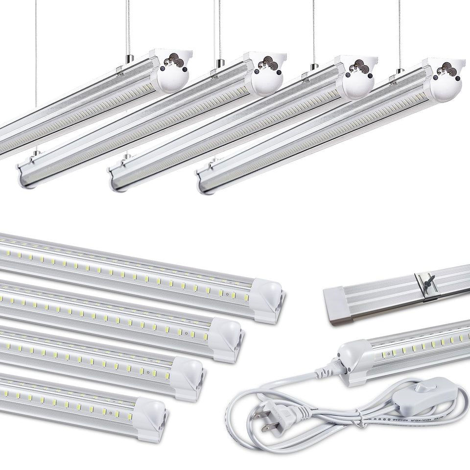 Skymoatled 8Pack 4FT LED Shop Light bundle for broad, bright garage coverage.