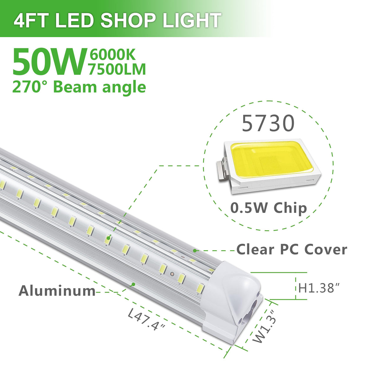 Skymoatled end caps for secure connections on LED shop lights