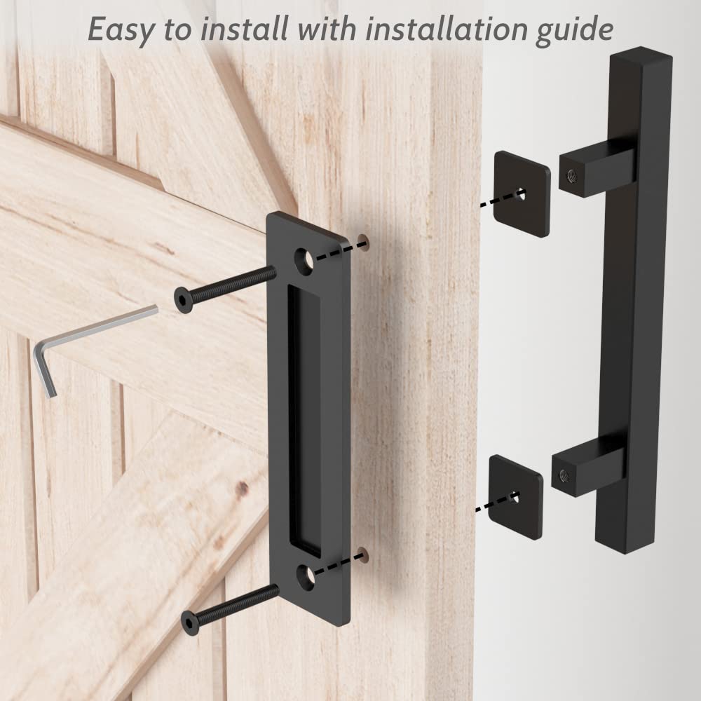 SKYSEN 12-inch pull handle installed on a door with no visible gap
