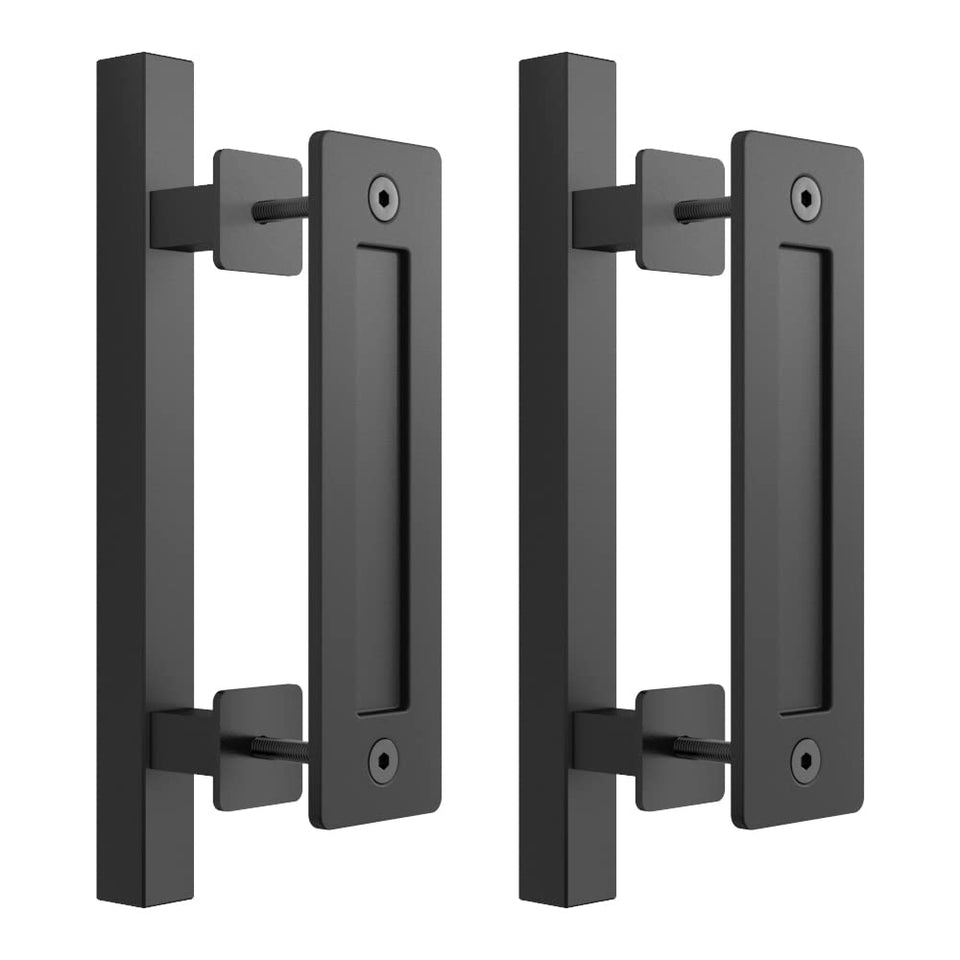 SKYSEN 2-pack 12-inch barn door handles with no-gap flat plate design