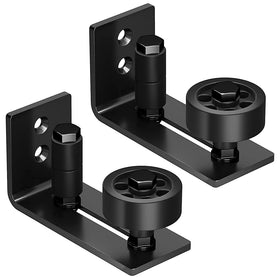 Skysen barn door floor guide with wall mount stay roller for smooth sliding.