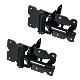 SKYSEN carbon steel gate hinges in black finish for durable outdoor fencing.